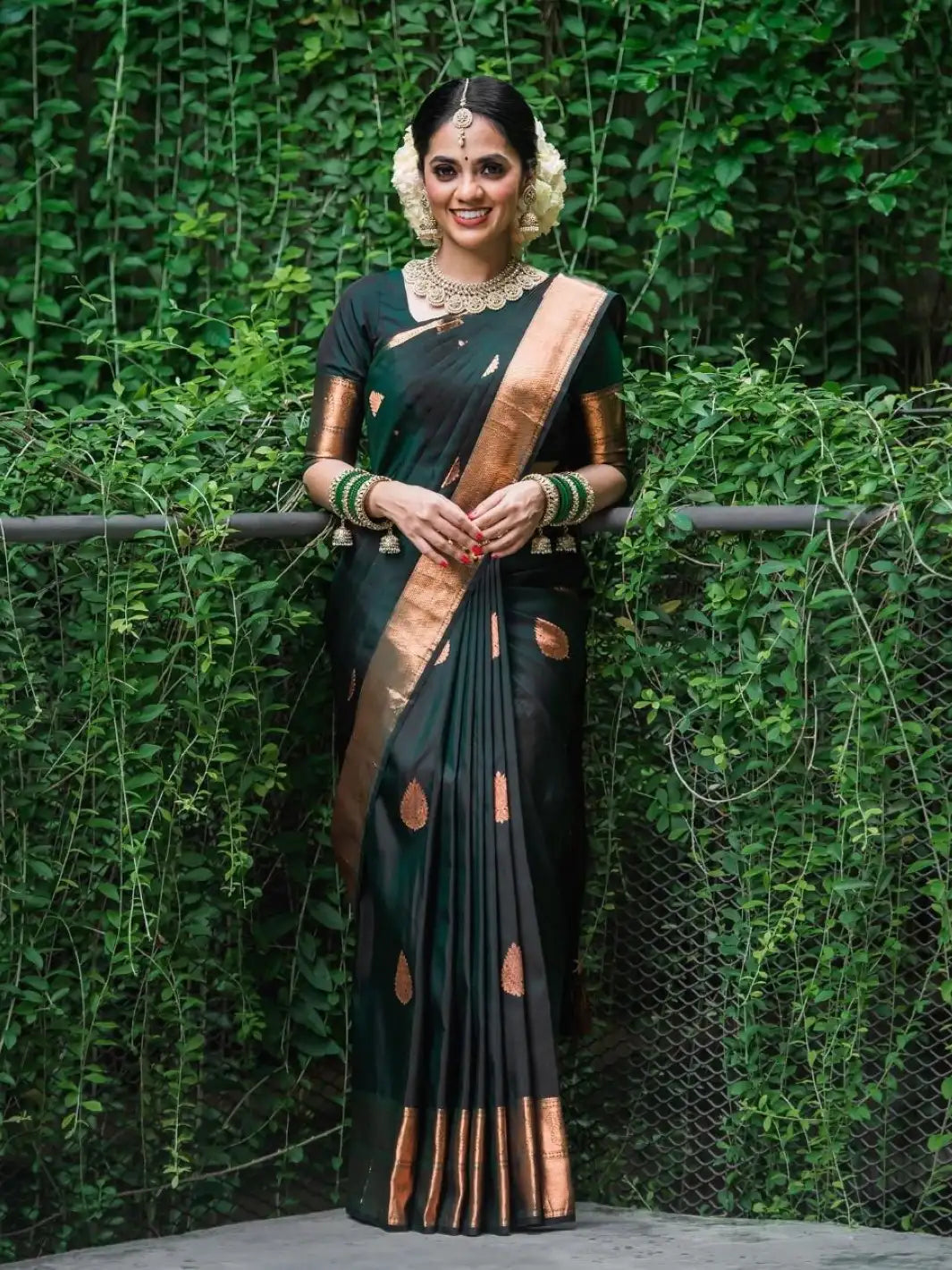 Black Stunning Soft Banarasi Silk Copper Zari Weaving Saree – Clothing  Crown - Women's Clothing Store